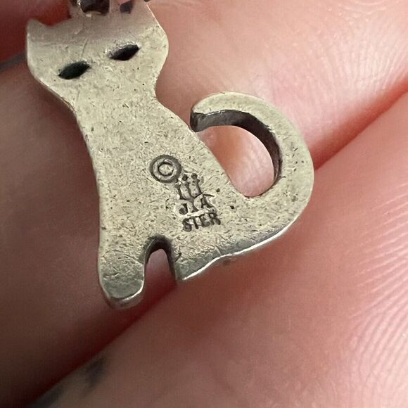 Vintage James Avery Retired Sitting Cat Sterling Silver Charm Candelabra Logo - Picture 5 of 5